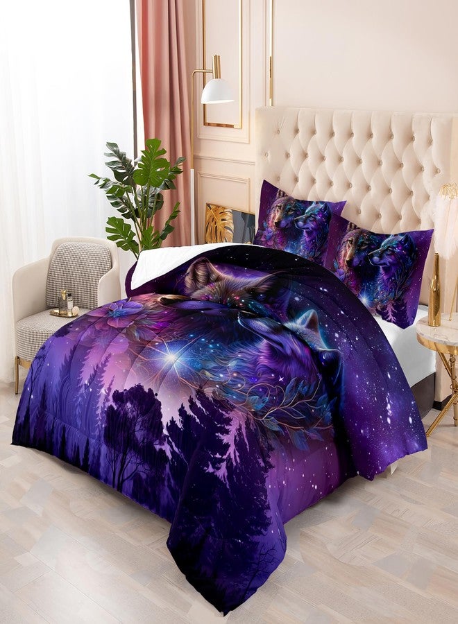 Tuzaovy Wolf Bedding Set King Size,King Size Comforter Set Camping Theme,King Size Wolf Comforter Bed Set,Wolf Bedding Set King Size,King Size Animal Print Comforter Set - Image 4