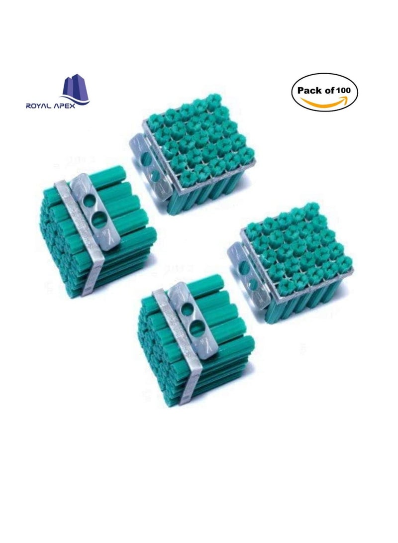 سدادات تثبيت فيشر مثالية لتوسيع العمود من النايلون ، سدادات حائط ، مقابس فيشر للحوائط الجافة (عبوة من 100 رقم) (7 مم - 1 بوصة - أخضر) - Image 1