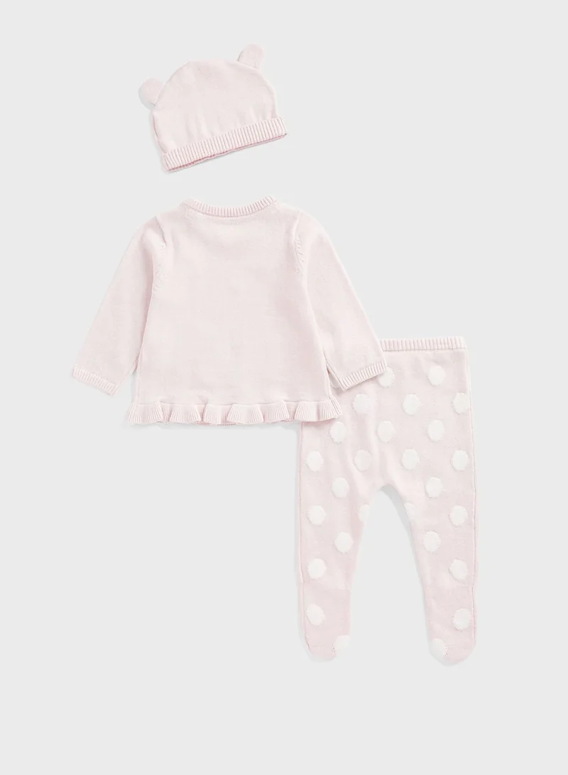 mothercare My First Pink Knitted Outfit Set