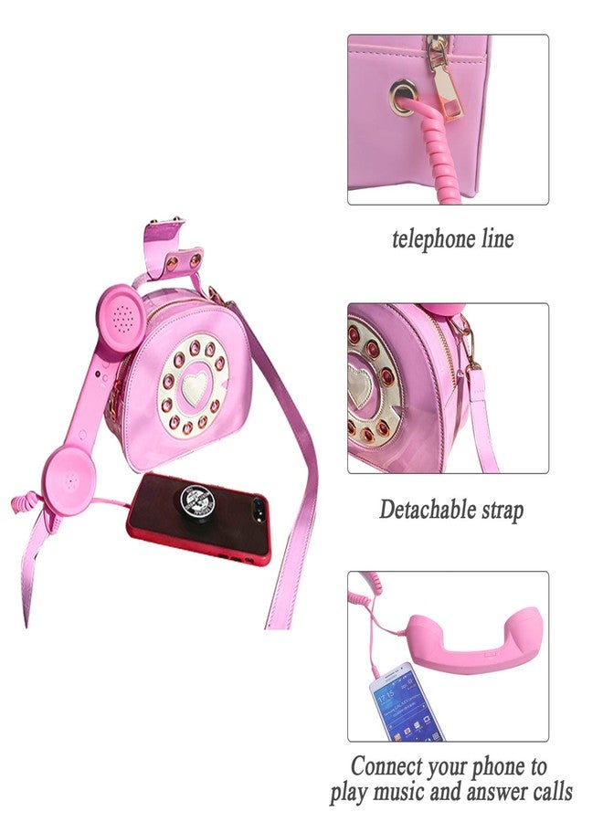 SUKUTU Telephone Shaped Purse Shoulder Crossbody Tote Bags Women Retro Phone Top-Handle Handbags for Girls - Image 3