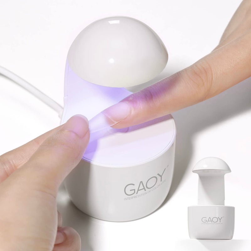 GAOY Mini UV Light for Gel Nails Small Curing Light Eggshell LED Nail Lamp Fast Curing White