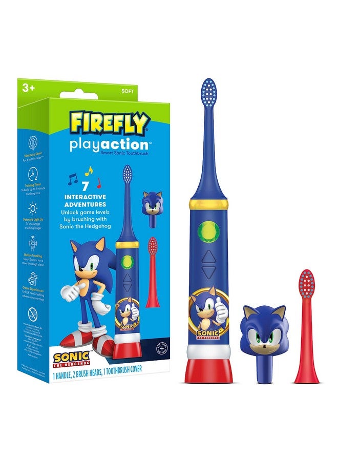 FIREFLY Play Action Sonic The Hedgehog Toothbrush Kit, Interactive Battery Operated Toothbrush with Lights, Music and Games, Batteries Included, Ages 3+ - Image 1