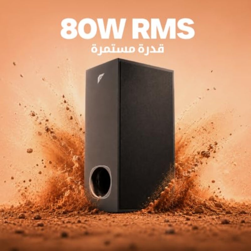 مسرح منزلي XB7000 2.1 قناة، مكبر صوت مع مضخم صوت، نظام مسرح أسود بقدرة 80 وات مثبت على الحائط، صوت جهير عميق مثير. بلوتوث، HDMI ARC، بصري، AUX، USB للتلفزيون، الكمبيوتر الشخصي مع جهاز التحكم عن بعد - Image 3