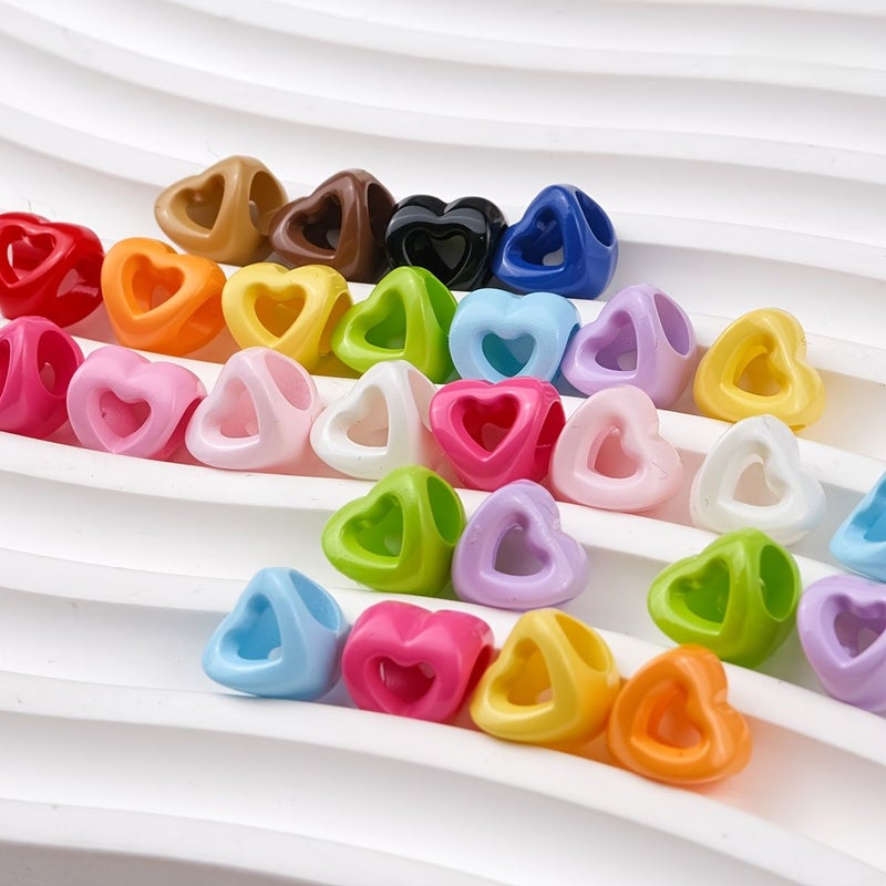 14pcs Mixed Colors Hollow Acrylic Beads for DIY Jewelry Bracelet Making - Image 5