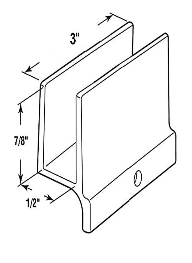 TechnologyLK Gordon Glass® Sliding Shower Door Bottom Guide 1/2" Wide x 3" Long - Image 2
