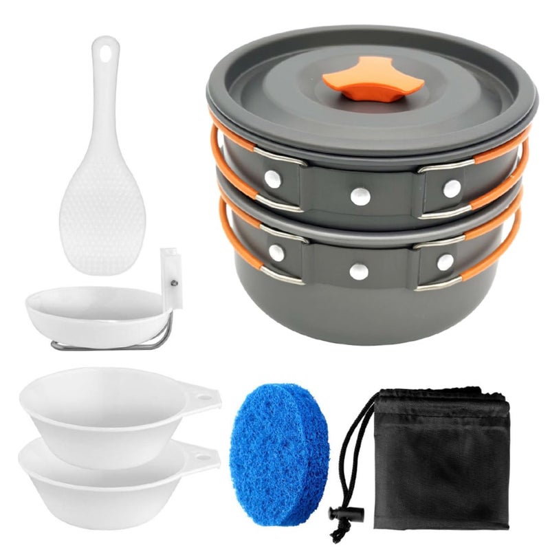Portable Camping Cookware Set Of 2 With Non Stick Coating And Skid Resistant Handles - Image 4