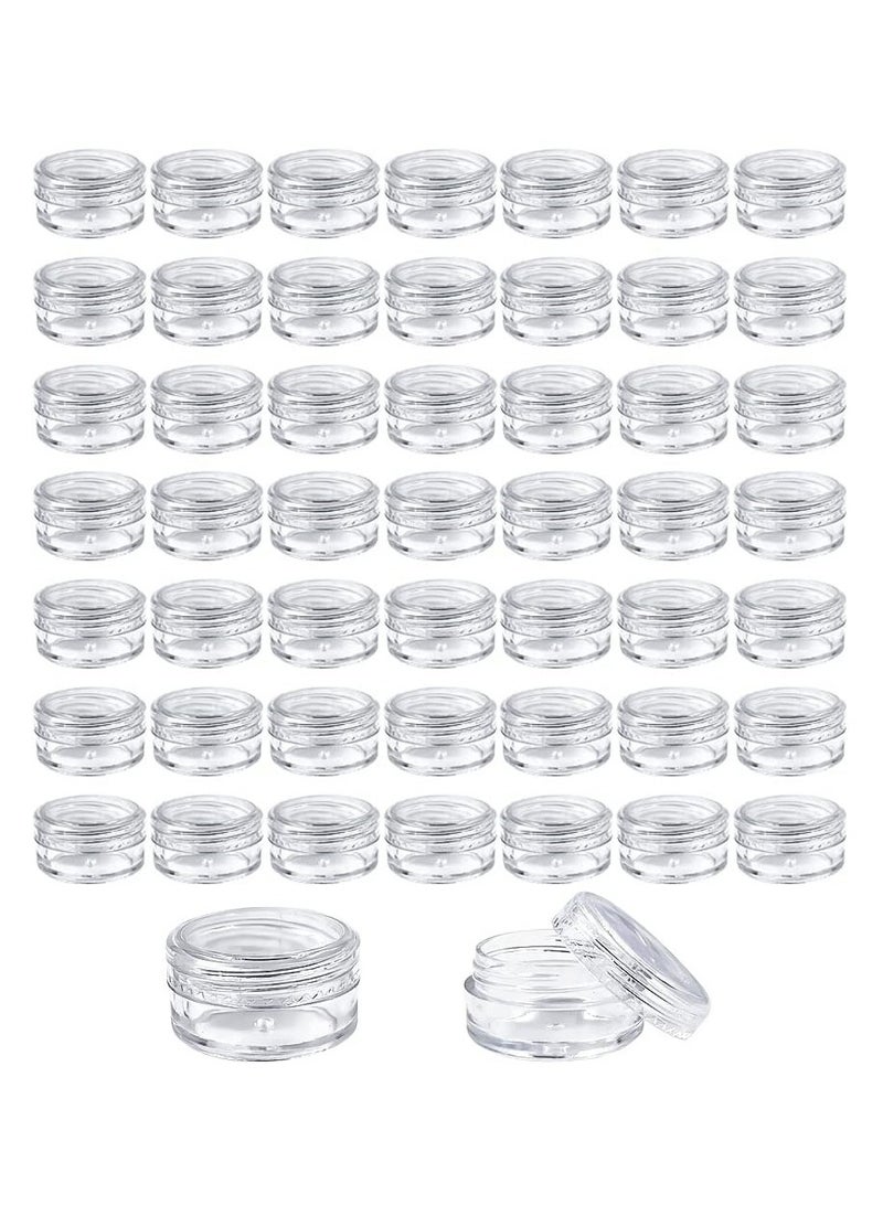 إكسفور 50 قطعة من عبوات مستحضرات التجميل ، برطمانات أكريليك مستديرة شفافة ، برطمانات عينة مجانية من مادة BPA ، حاويات صغيرة لعينة المكياج مع أغطية لمستحضرات التجميل النسائية ، اللوشن ، الكريم ، المكياج ، حبة - Image 1