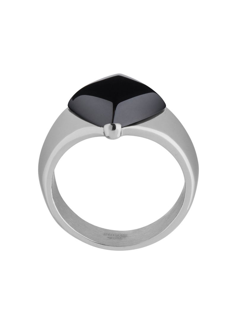 غاي لاروش خاتم غي لاروش من الستانلس ستيل للرجال ، فضي ،   Sz 54, 4TX005AV-54 - Image 1