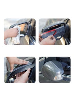 Generic 2PCS Car Side Rear View Mirror Rain Eyebrow Visor Carbon Fiber Look Sun Shade Snow Guard Weather Shield Cover Auto Accessories  - Image 5