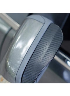 Generic 2PCS Car Side Rear View Mirror Rain Eyebrow Visor Carbon Fiber Look Sun Shade Snow Guard Weather Shield Cover Auto Accessories  - Image 3