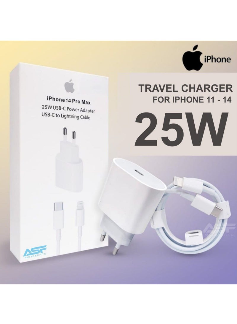 محول طاقة iPhone 14 Pro Max 25W USB-C من USB-C إلى كابل Lightning - Image 1