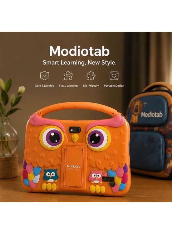 MODIO TAB Modiotab Kids Learning Tablet 7 Inch WiFi Android Tablet 6GB RAM 256GB Storage with Protective Owl Case & Backpack – Orange - Image 2