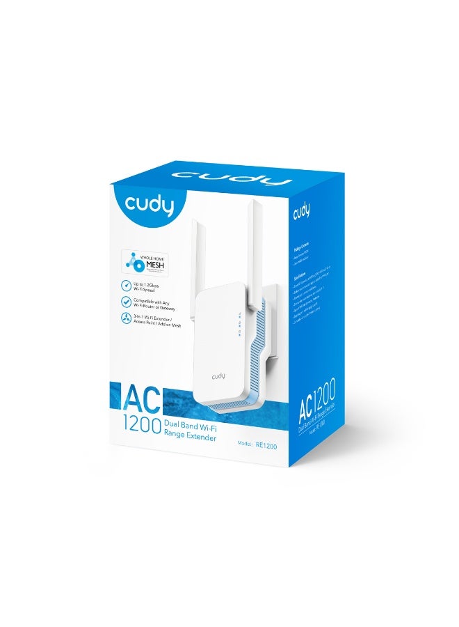 cudy AC1200 Mesh Wi-Fi Range Extender-RE1200 - Image 1