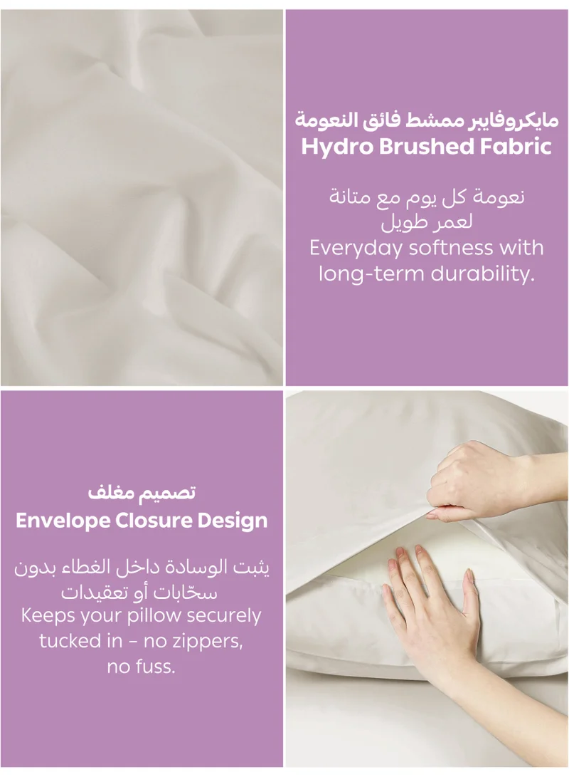 Donetella SINGLE (90x200cm) Bedding Fitted Sheet - Fits 90x200 Cm Bed For Single Bed 2 Pcs (1 Fitted Sheet and 1 Pillowcase) - 30 Cm Deep Pocket - Solid Bed Sheet  | Best Price UAE