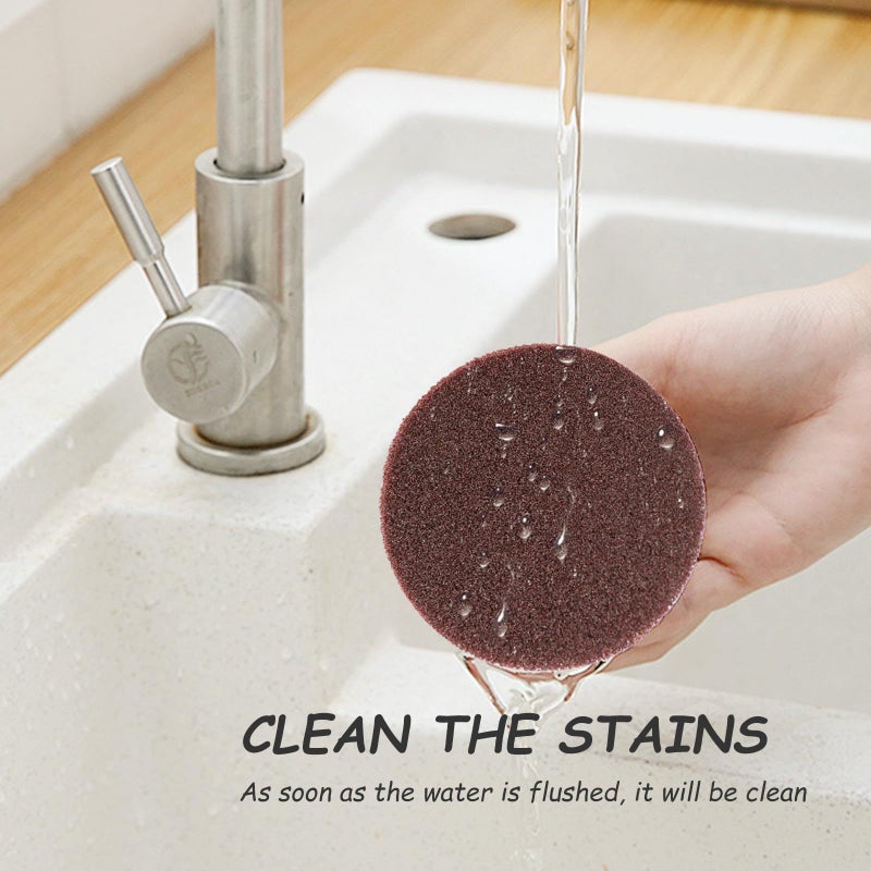4 Pcs Emery Sponge Scrubbers Kitchen Pot Cleaning Pads Assorted Colors Multifunctional Decontamination Wipes for Bathroom Tile And Cookware - Image 5