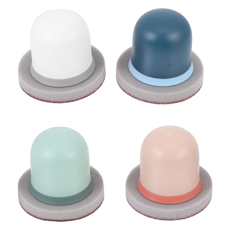 4 Pcs Emery Sponge Scrubbers Kitchen Pot Cleaning Pads Assorted Colors Multifunctional Decontamination Wipes for Bathroom Tile And Cookware - Image 2