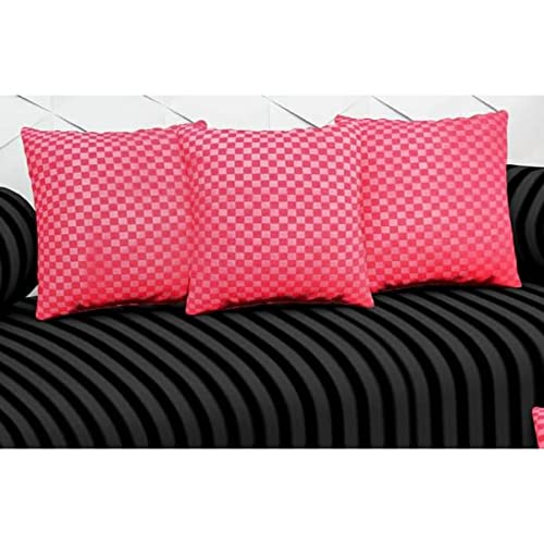 BELVOSTUM Diwan Set | Diwan Bedsheet Set of 8 Pieces | 1 Single Bedsheet, 2 Bolster Cover, 5 Cushion Covers | 100% Microfiber Diwan Set for Living Room Dining Hall - Image 3
