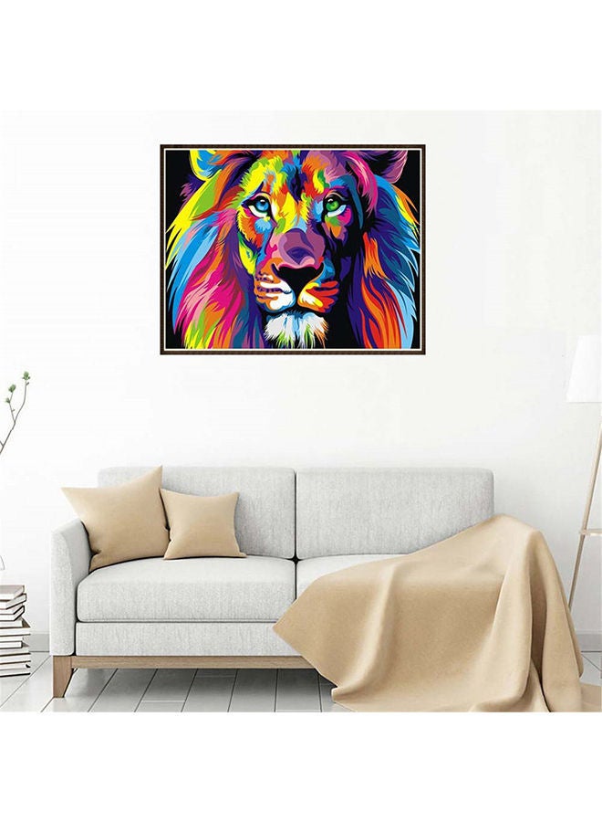 NIBEMINENT Lion Painting Multicolour 25x10x2centimeter