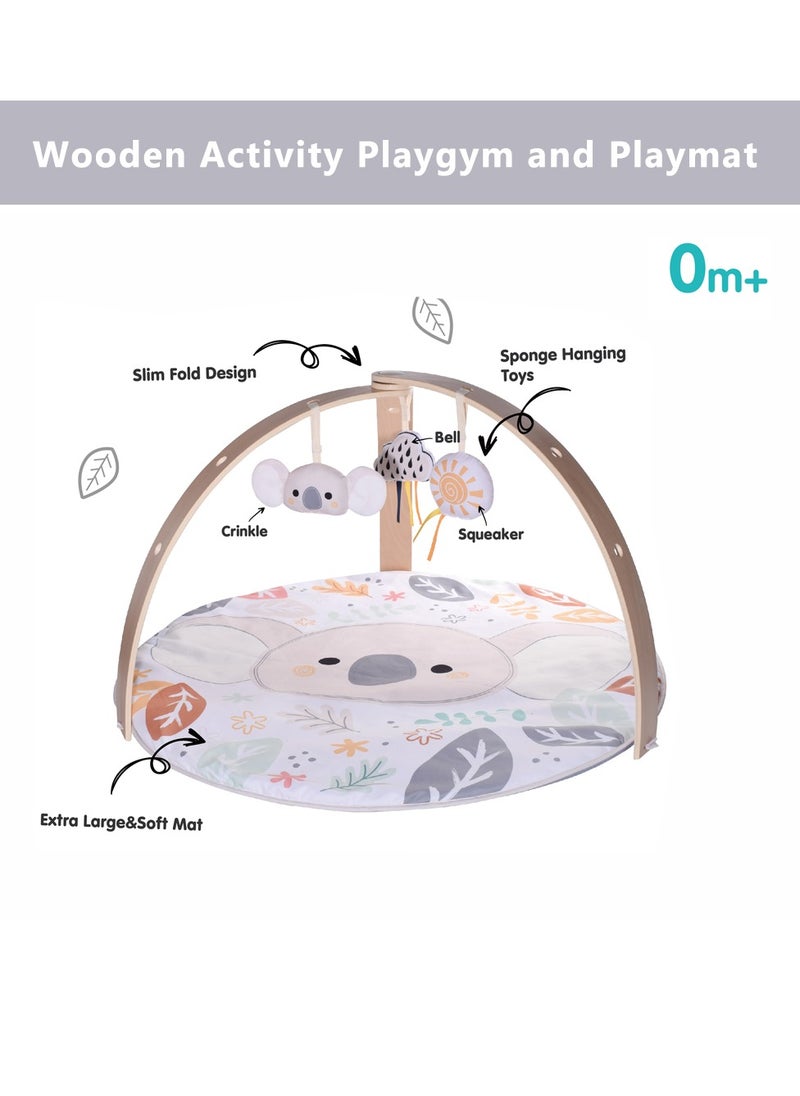 Nyra Wooden Activity Play Gym For Infants With Soft Cushion Floor and Removable Plush Toys - Koala B - pzsku/Z340176DEE4C661F04BE3Z/45/_/1740403040/377adb7f-e77f-4f2d-9919-a9d10309389d