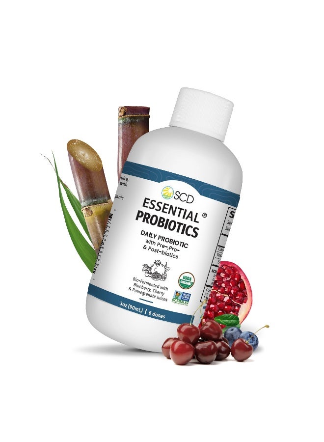 SCD Essential Probiotics for Women, Men, Kids and Toddlers, Travel Probiotic for Digestion and Immunity, Gut Health Liquid Probiotic Supplement with 11 Live Strains – 3 fl oz - Image 1
