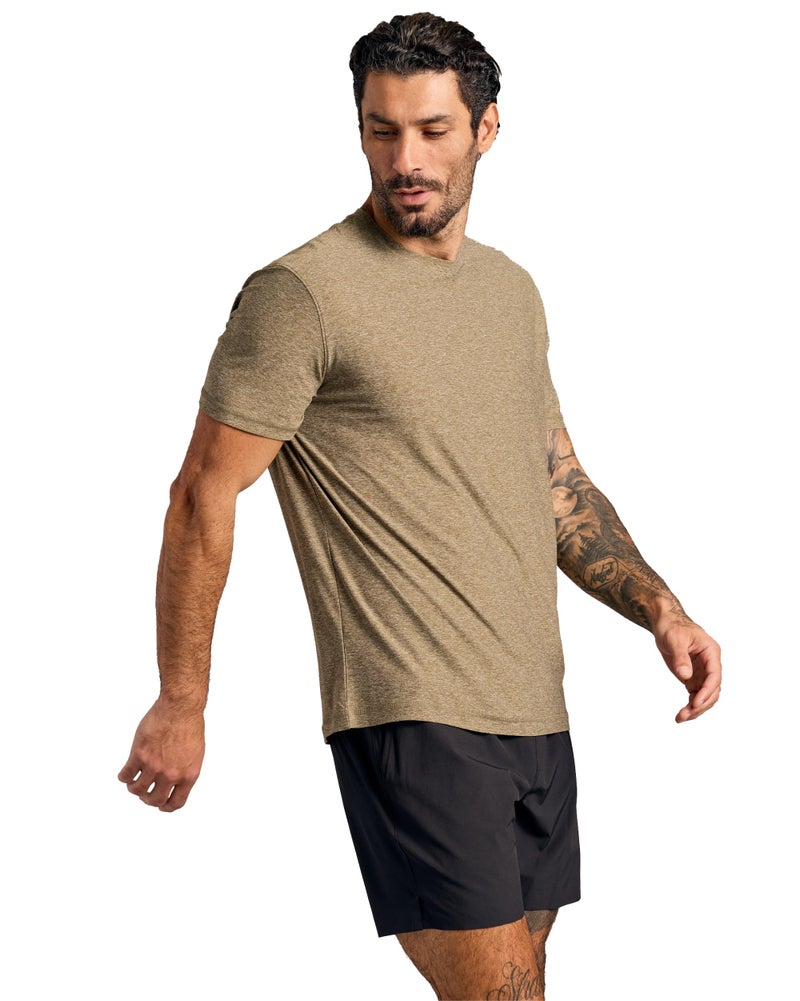 True Classic Workout Shirts for Men â€“ Mens Shirts & Muscle Shirt for Men, Gym Shirt, Mens Tank Top and Athletic Base Layer, Quick-Dry Workout Tee, Pack of 1, Heather Military Green, 3XL - Image 1