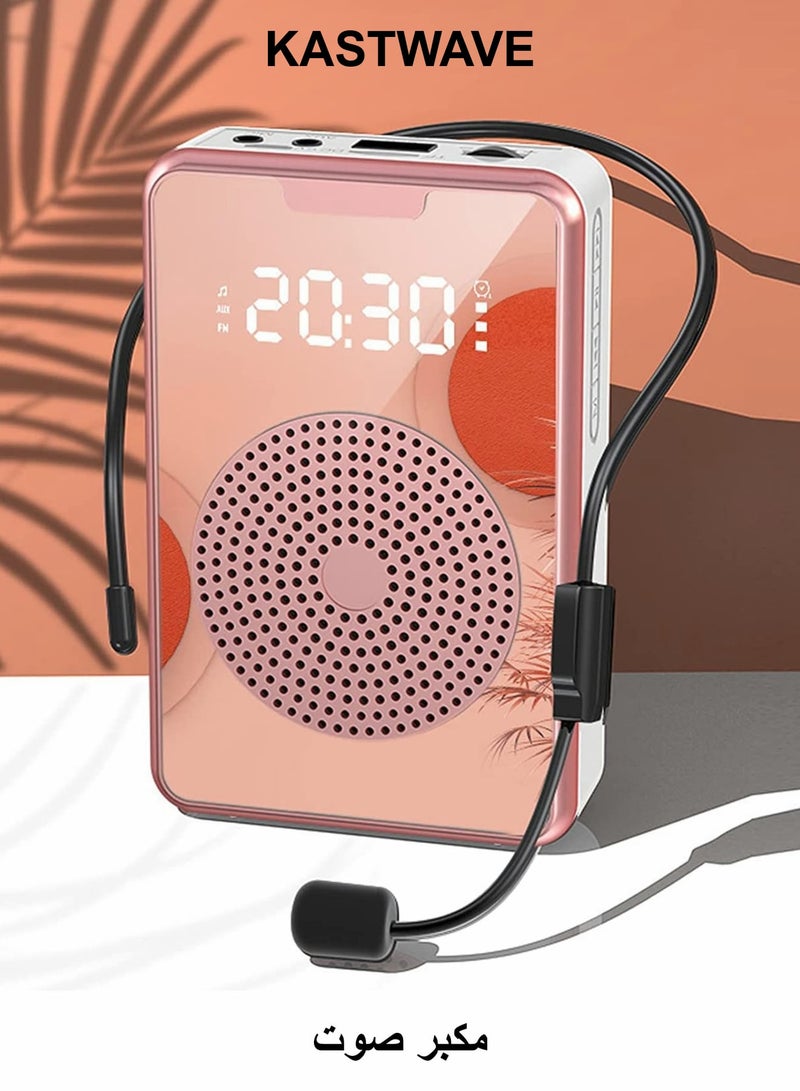 Portable Voice Amplifier with Microphone Headset, Ultralight Portable Mini Rechargeable Personal Speaker - Image 1