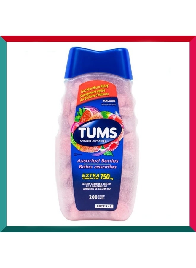 Tums Assorted Fruit & Assorted Berries Extra Strength 750mg (Pack Of 2) - 2*200 Count. - Image 3