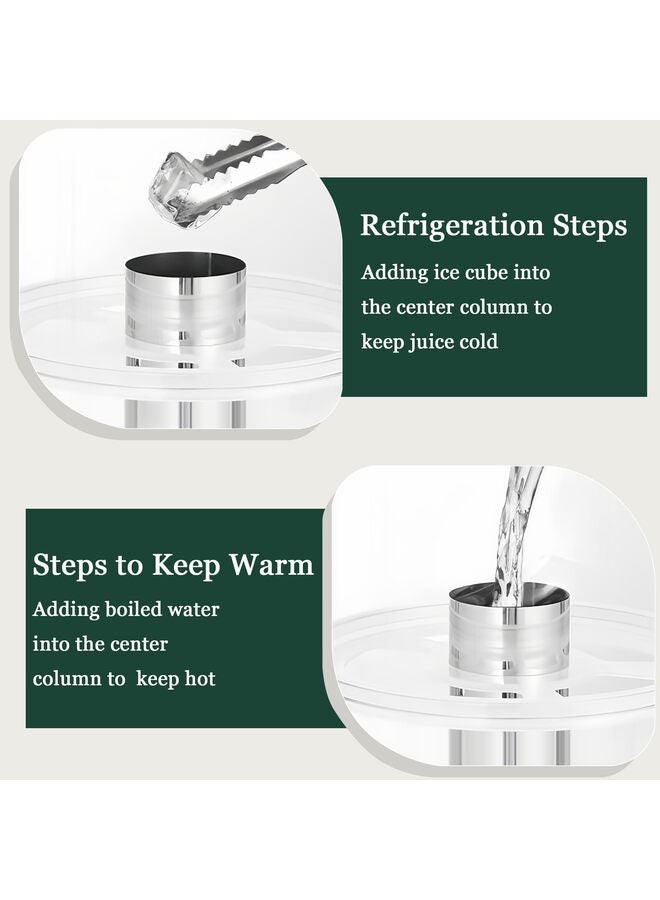 موزع مشروبات، موزعات مشروبات للحفلات، موزع مشروبات ساخنة وباردة سعة 16 لترًا مع حاوية ثلج وصواني تنقيط من الفولاذ المقاوم للصدأ للحفلات، بوفيه تقديم المشروبات الباردة والبيرة - Image 3