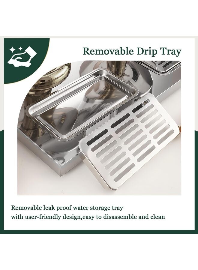 موزع مشروبات، موزعات مشروبات للحفلات، موزع مشروبات ساخنة وباردة سعة 16 لترًا مع حاوية ثلج وصواني تنقيط من الفولاذ المقاوم للصدأ للحفلات، بوفيه تقديم المشروبات الباردة والبيرة - Image 4