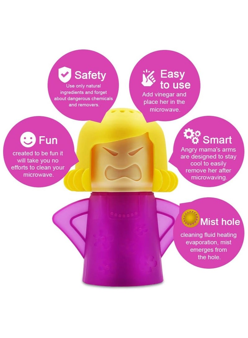 AROAQ Microwave Cleaner, 2 PCS Angry Mama Microwave Cleaner Microwave Oven Steam Cleaner Easily Clean in Minutes Cleans Add Vinegar and Water for Home or Office with English Manual - Image 2
