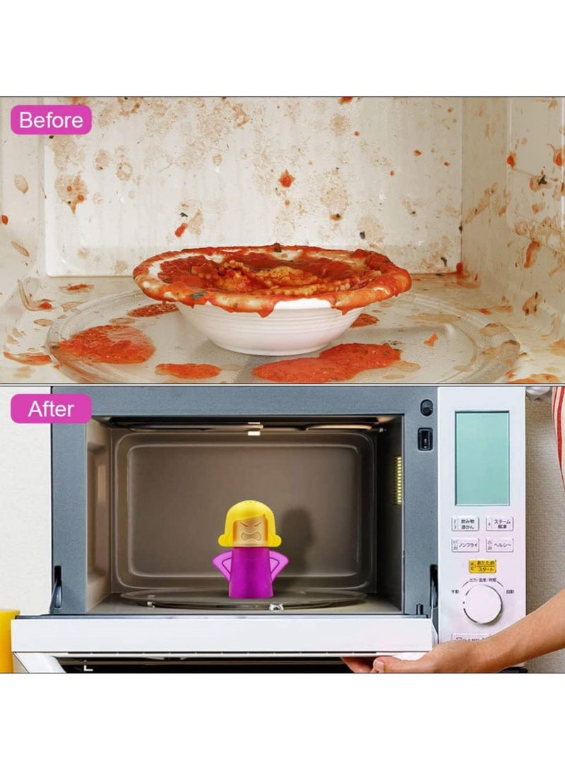 AROAQ Microwave Cleaner, 2 PCS Angry Mama Microwave Cleaner Microwave Oven Steam Cleaner Easily Clean in Minutes Cleans Add Vinegar and Water for Home or Office with English Manual - Image 5