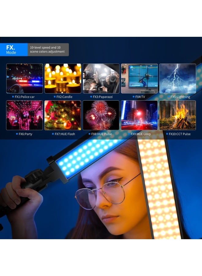 XiuWoo 1-Pack RGB LED Light Stick Kit, 21W Dimmable 3200K~5600K  Handheld Light with Remote Control,360° Full Color,CRI 95 With Adjustable Height Stand,for Studio Photography - Image 5