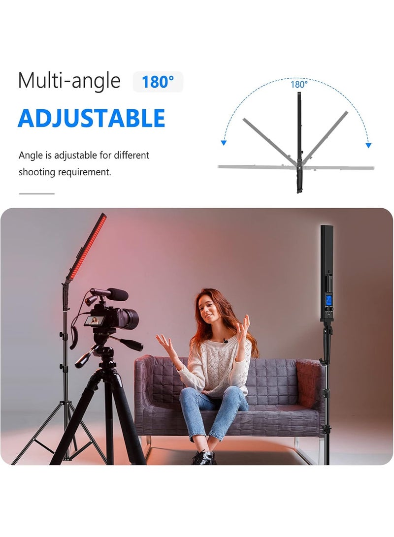 XiuWoo 1-Pack RGB LED Light Stick Kit, 21W Dimmable 3200K~5600K  Handheld Light with Remote Control,360° Full Color,CRI 95 With Adjustable Height Stand,for Studio Photography - Image 2