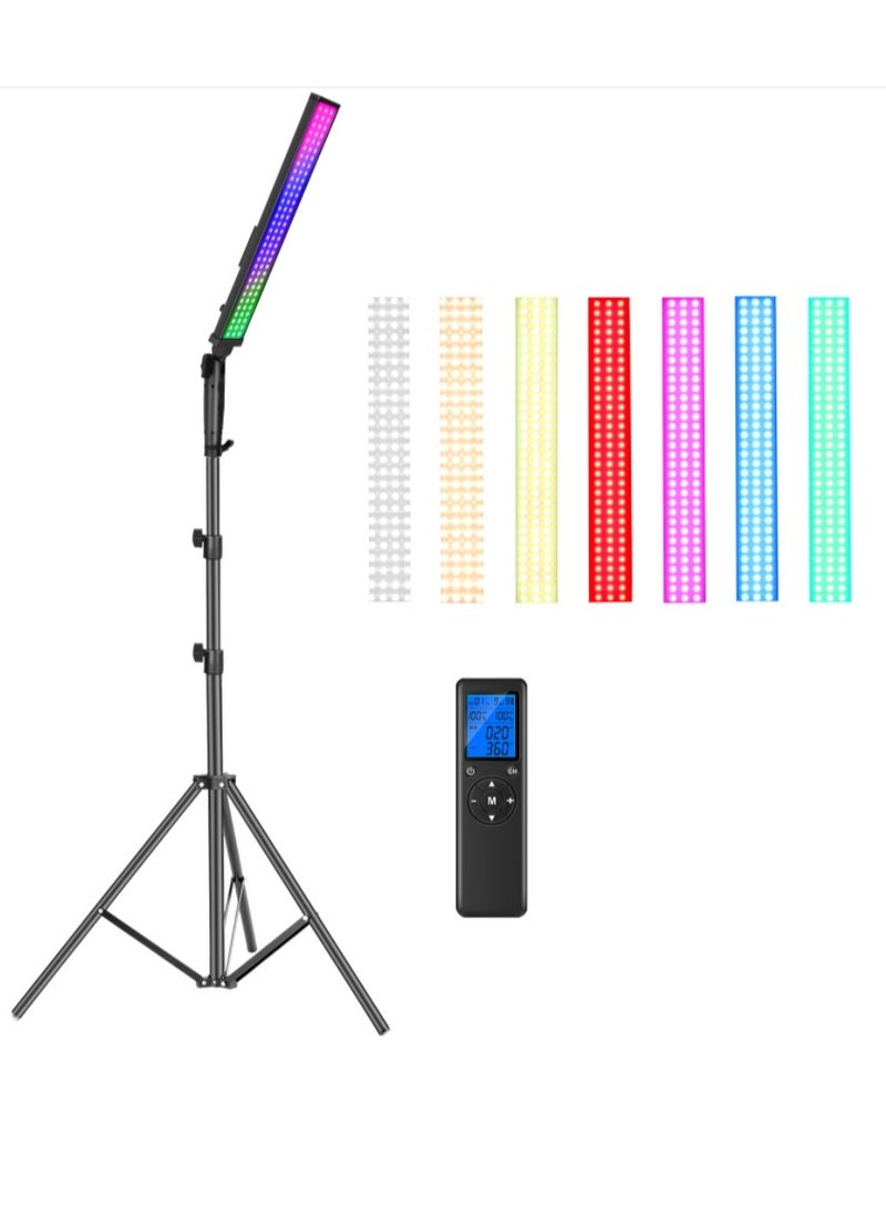 XiuWoo 1-Pack RGB LED Light Stick Kit, 21W Dimmable 3200K~5600K  Handheld Light with Remote Control,360° Full Color,CRI 95 With Adjustable Height Stand,for Studio Photography - Image 1