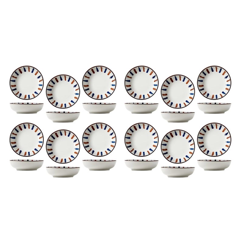 P Plus Fire Ceramic Dipping Bowls - Small Serving Bowls for Side Dishes, Condiment, Sushi, Appetizer, Seasoning - Decorative Plate Set for Serving - Dishwasher & Microwave Safe (Type-B, Set of 12) - Image 1