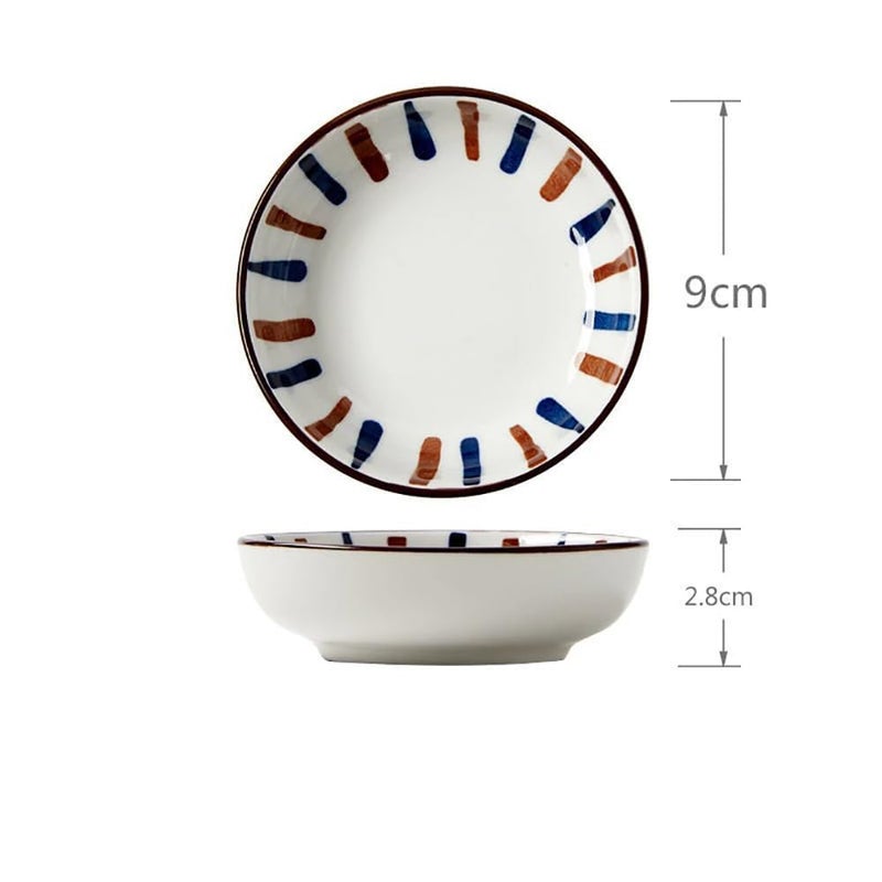 P Plus Fire Ceramic Dipping Bowls - Small Serving Bowls for Side Dishes, Condiment, Sushi, Appetizer, Seasoning - Decorative Plate Set for Serving - Dishwasher & Microwave Safe (Type-B, Set of 12) - Image 2