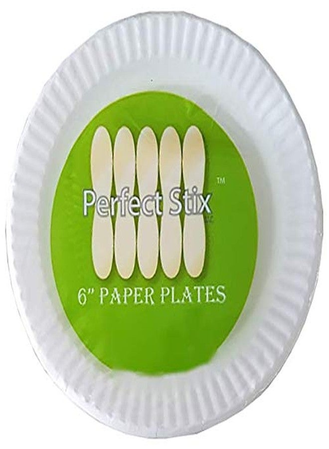 Perfectware - Kitchen Essentials Paper Plate 6 Inches.Pack of 100 Plates. White (100 Count/Pack) (PWPaperPlate6-100CT) - Image 1