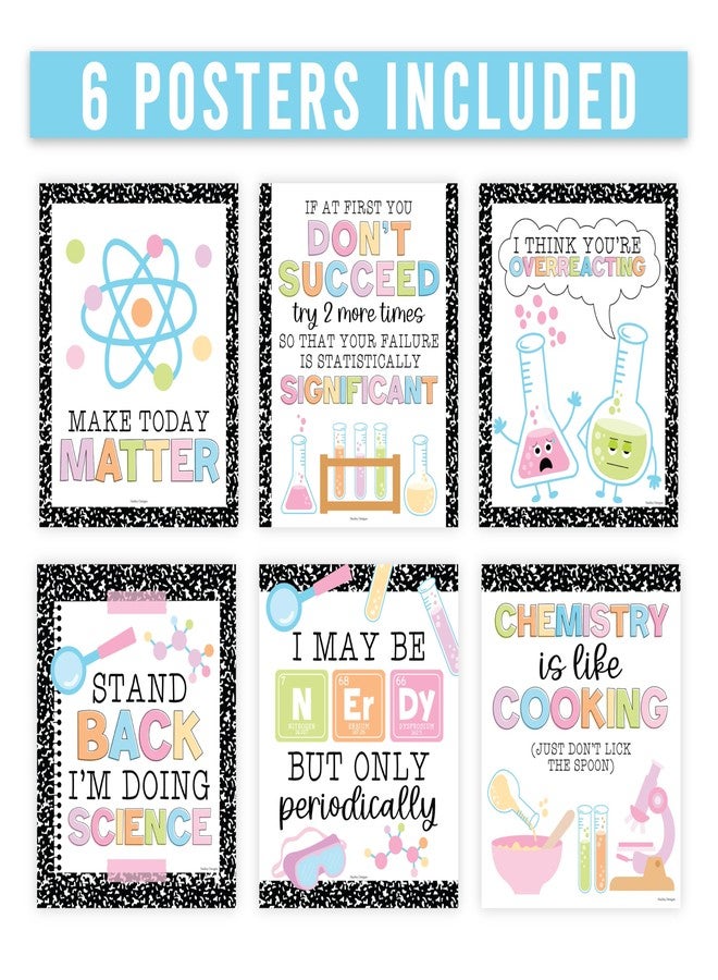 Hadley Designs 6 Science Posters for Classroom Decor - Inspirational and Fun Science Classroom Decor for Elementary & Middle School, Composition Notebook Motivational Wall Art - Image 5
