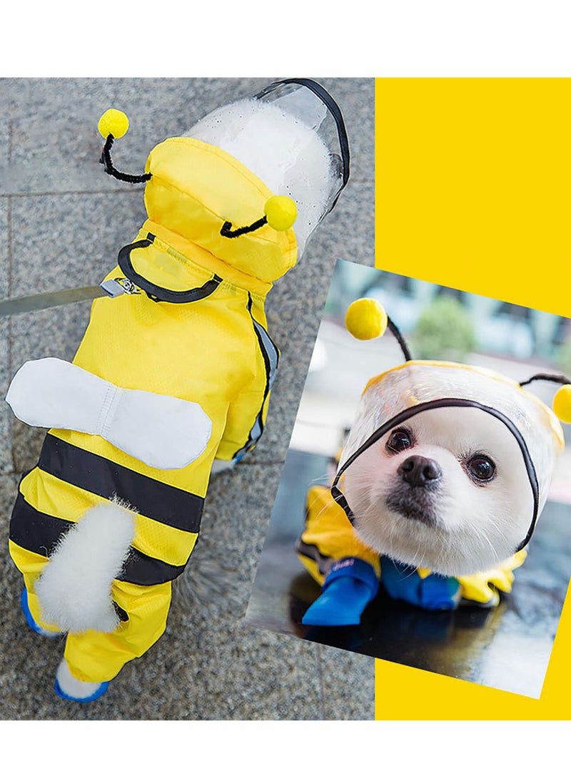 KASTWAVE Dog Raincoat,   Bee Shape Waterproof Hoodies Jacket Pet Raincoat, with Hooded Poncho And Reflective Strip, Lightweight Breathable Rain Poncho, for Corgi, Small Medium Dog Puppy  - Image 5