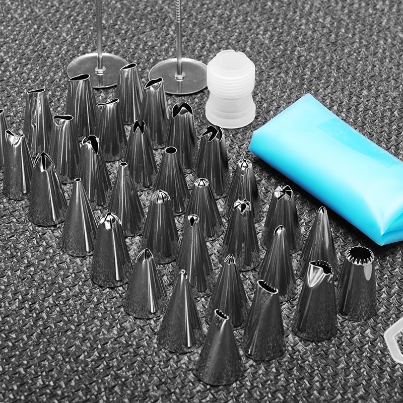 Spot 32-Head Stainless Steel Decorating Nozzle Set Decorating Tool With Converter Decorating Nail Cream Bag 38-Piece Set - Image 5