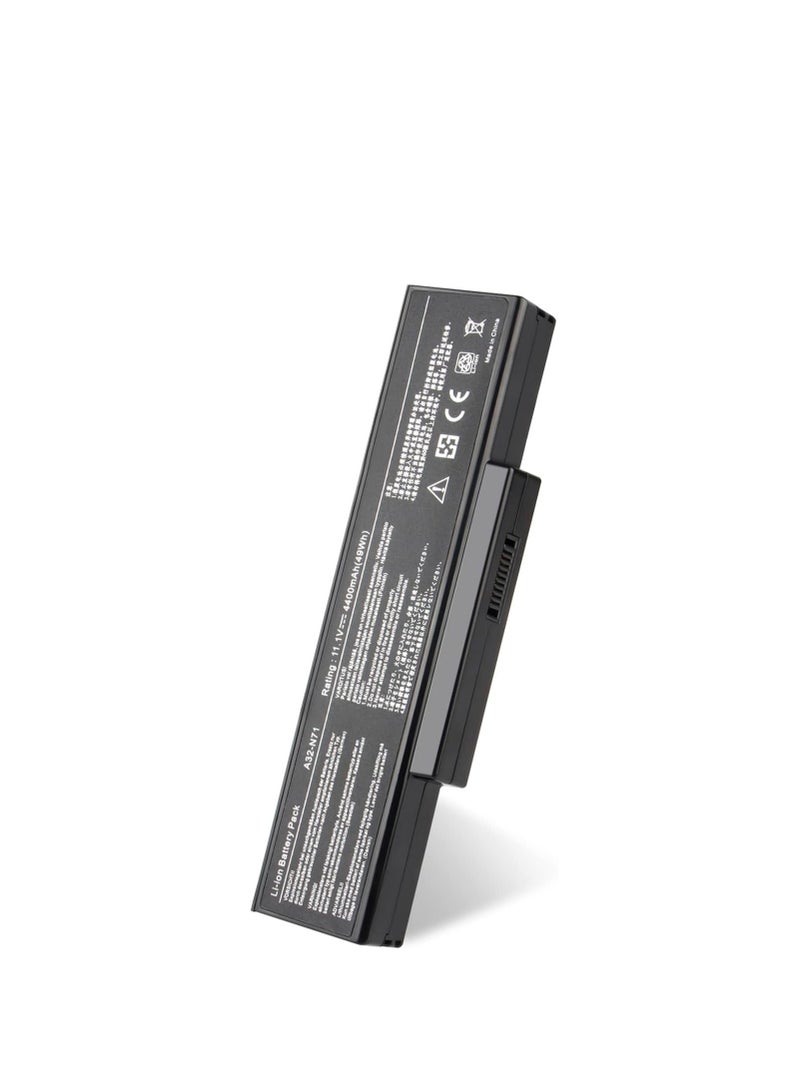 Terabyte 4400mAh Laptop Battery A32-K72 A32-N71 for Asus K72 K72F K72J K73S K73SV N71 N71J N73S N73SV X73S X77 A72 K72D K72DR K72DY K72JK K71 2JR K7 2JV N71JV N71V N73 N73J X73E X73 X73BY X73SD X73SV - Image 1