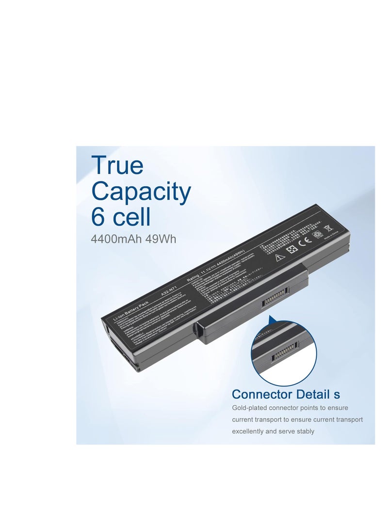 Terabyte 4400mAh Laptop Battery A32-K72 A32-N71 for Asus K72 K72F K72J K73S K73SV N71 N71J N73S N73SV X73S X77 A72 K72D K72DR K72DY K72JK K71 2JR K7 2JV N71JV N71V N73 N73J X73E X73 X73BY X73SD X73SV - Image 5