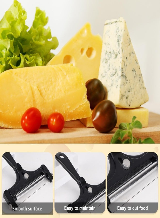 lasuroa Cheese Cutter, Stainless Steel Cheese Slicer with 8pcs Extra Wires Adjustable Handheld Butter Block Cutter (Black) - Image 5