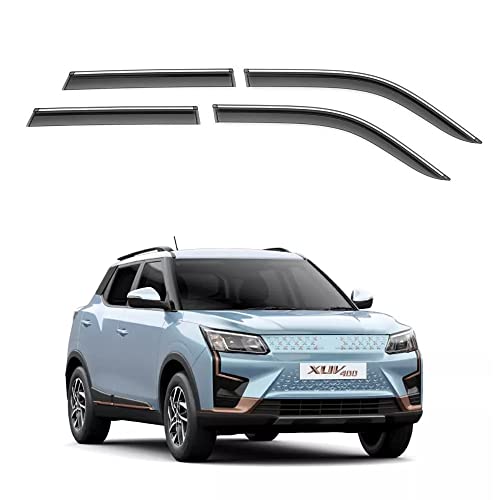AutoSuplex Unbreakable Silverline Door Visor/Rain Visor Suitable for Mahindra XUV 400 (2023-Present) (Set of 4pc) - Image 1