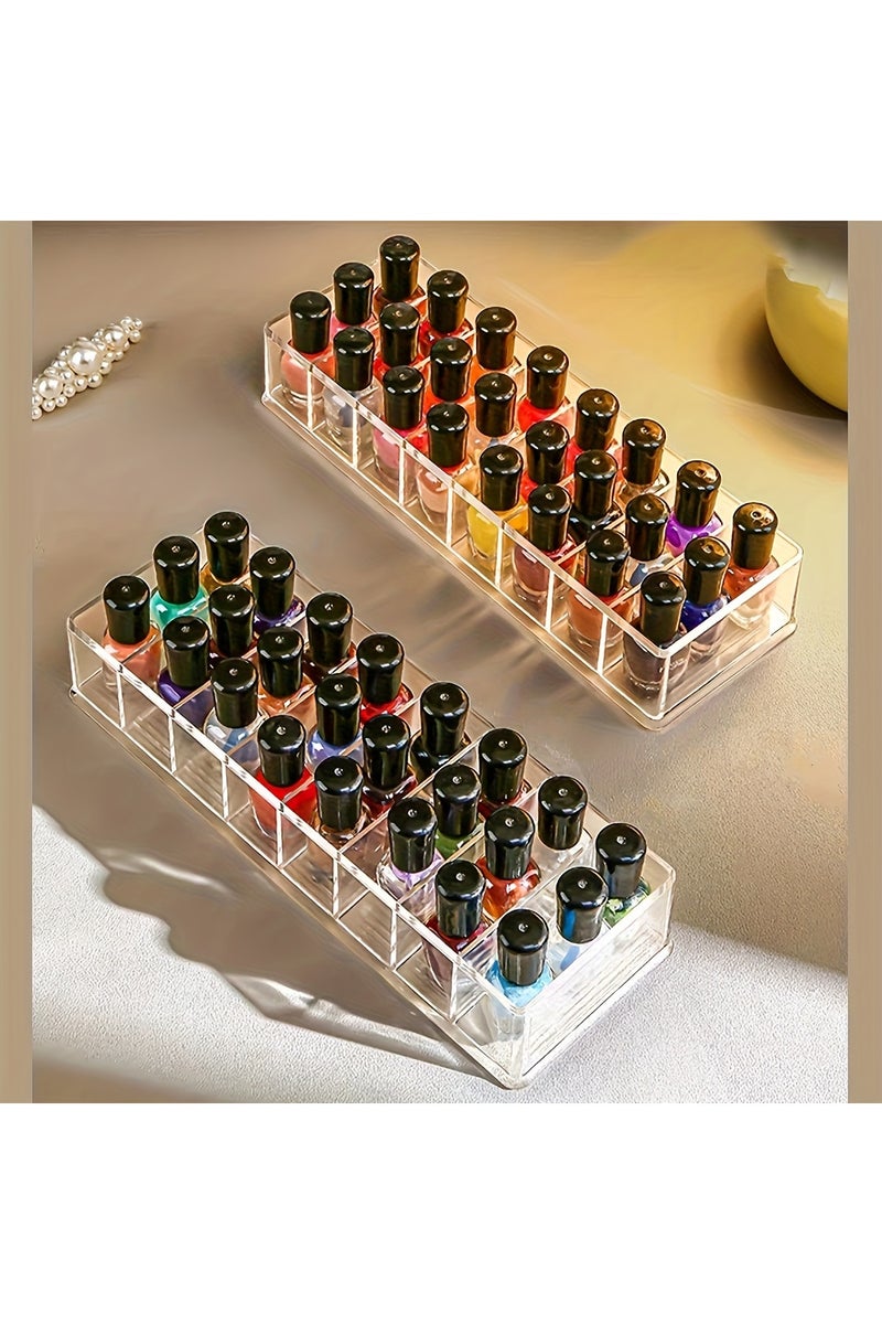 2pcs Acrylic Nail Polish Organizer,Clear Display Rack, Cosmetic Storage Rack,Nail Studio Props,Durab