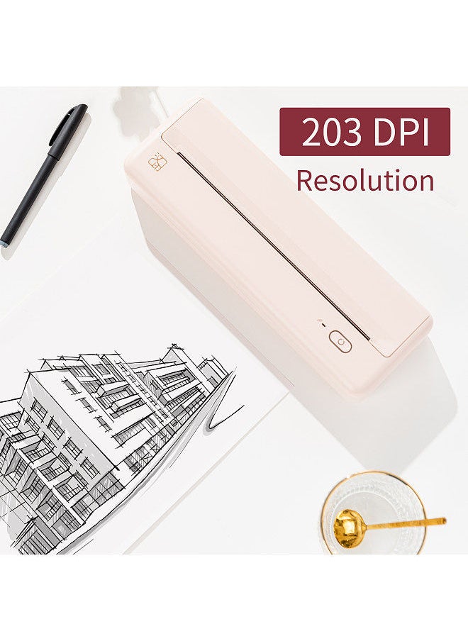 HPRT - طابعة ورق محمولة MT810 A4 للطباعة الحرارية مع اتصال BT لاسلكي متوافق مع أنظمة iOS وAndroid تدعم طابعة الصور المحمولة 210 مم/110 مم مع لفة ورق ThermaL A4 واحدة - Image 1