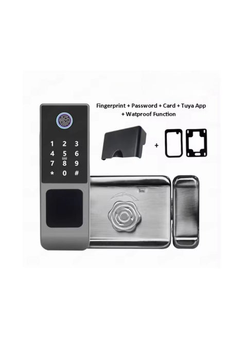 Fingerprint Door Lock Waterproof Outdoor Gate Lock Tuya App Digital Passcode IC Card Keyless Front Door Electronic Lock