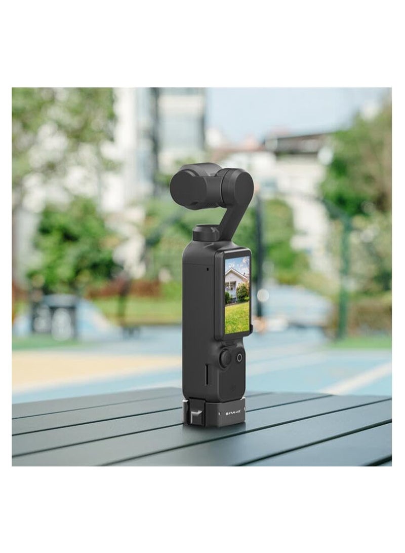 KASTWAVE لقاعدة محول شحن OSMO Pocket 3، دعامة قاعدة تثبيت من سبائك الألومنيوم، لـ DJI Pocket 3، فتحة ملولبة 1/4 بوصة في الأسفل وموصل Gopro للتوصيل بالحامل الثلاثي، عصا السيلفي، إلخ. - Image 2