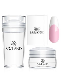 Saviland Saviland French Tip Nail Stamp  4PCS Nail Art Stamper Kit Clear Silicone Nail Stamping Long  Short Jelly Stamper for Nails with Scrapers Nail Stamper Kit for French Manicure Home DIY Nail Art Salon 