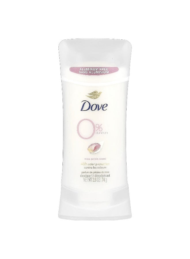 Dove دوف، مزيل عرق 0% ألمنيوم، بتلات الورد، 2.6 أونصة (74 غرام) - Image 1